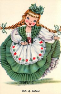1950s Beautiful doll of Ireland Tichnor Postcard 25-2799