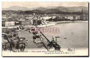 Postcard Old San Sebastian Vista desde tomada and Castillo de la Mota Charter