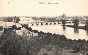Vintage Postcard 1910's General View Tours largest cities Centre-Val de Loire FR