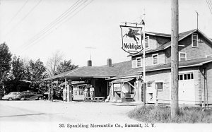 Summit NY Spaulding Mercantile Company Mobilgas Station & Store, RPPC