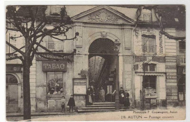 Passage Couvert Autun France 1910s postcard