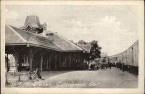Collingwood Ontario ON Railroad Train Station Depot Vintage Postcard