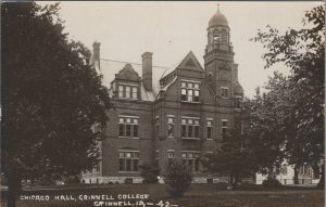 RPPC Postcard Chicago Hall Grinnell College Grinnell Iowa