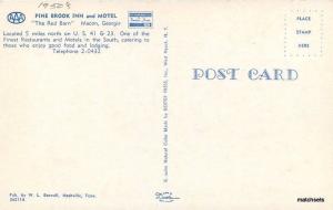 1950s Pine Brook Inn Motel roadside auto Macon Georgia Dexter postcard 162