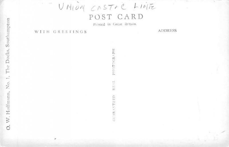 Stirling Castle Union Castle Line Writing on back, missing stamp 