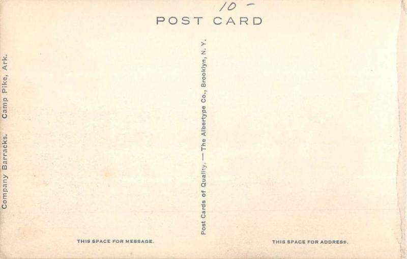 Camp Pike Arkansas Company Barracks Birdseye View Antique Postcard K65243