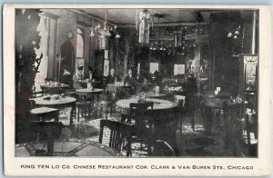 c1910s Chicago IL Chinese Food Restaurant King Yen Lo Interior Litho Photo A189