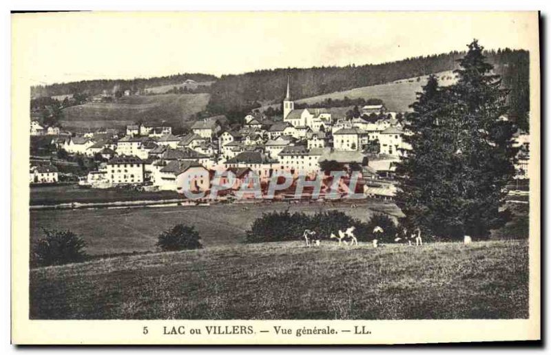 Old Postcard Lac or Villers Vue Generale
