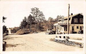 Pickerel Lake MI Red Crown Gas Station Pumps Ice Cream Sign Real Photo Postcard