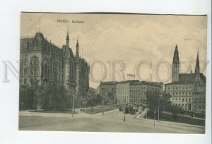 460328 Poland Szczecin Stettin town hall tram hotel Gulke Vintage postcard