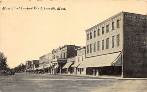 F80/ Forsyth Montana Postcard c1910 Main Street West Stores