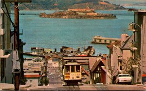 California San Francisco Cable Car On San Francisco Hill