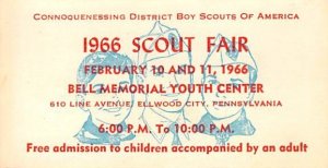 Approx. Size: 2 x 4 1966 scout fair, Bell Memorial youth center Elwood city, ...