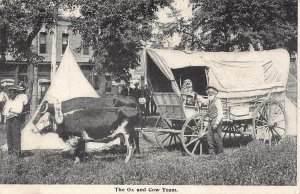LP32 Ezra Meeker Oregon Trail Postcard Ox Cow Team