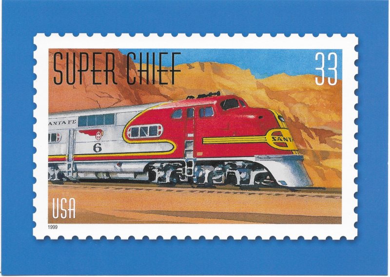 US Unused. #3337 Train - Super Chief. includes used #3337 stamp.