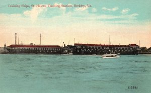 Vintage Postcard Training Ships St. Helena Training Station Berkley VA