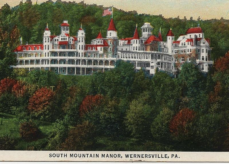 1933 Wernersville PA South Mountain Manor Resort Hotel Berks County WB Postcard