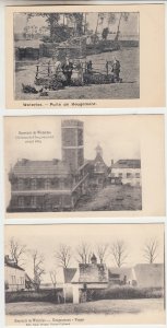 P2213, old postcard 3 dif waterloo scenes belgium