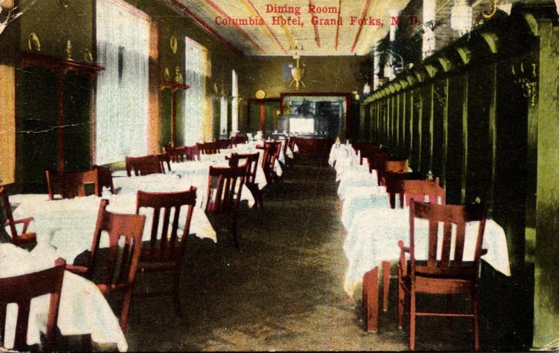 North Dakota Grand Forks Columbia Hotel Dining Room 1916