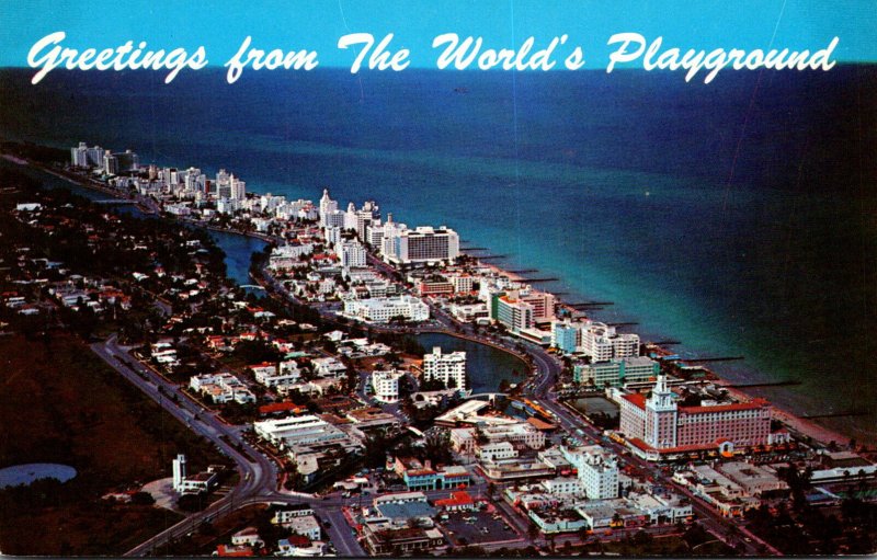 Florida Miami Beach Aerial View Looking North