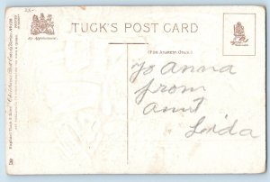 Christmas Postcard Angel Children Playing Christmas Tree Decorated Candle Lights