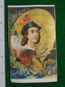 1870s-80s Raphael Painting Platter & Brushes Victorian Trade Card F29