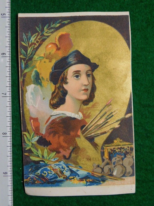 1870s-80s Raphael Painting Platter & Brushes Victorian Trade Card F29