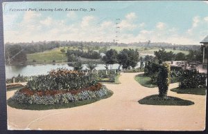 Vintage Postcard 1911 Fairmount Park, Lake, Kansas City, Missouri