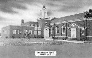 Liberty North Carolina First Methodist Church Antique Postcard K72367