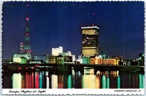 Postcard - Tampa Skyline at Night, Florida, USA