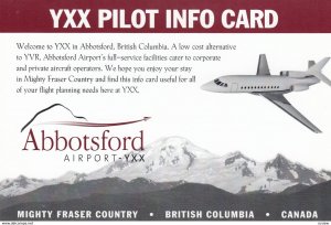 YXX Pilot Info Card , ABBOTSFORD Airport , B.C. , Canada , 1990s