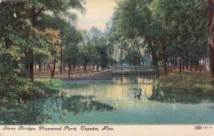 TOPEKA, Kansas, PU-1909; Stone Bridge, Vinewood Park