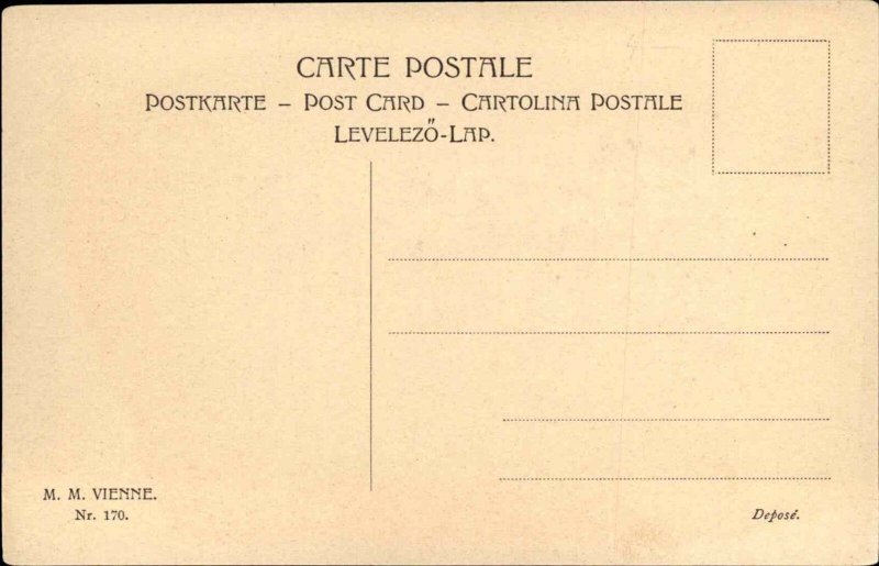 M.M. Vienne No. 170 Little Dutch Girl Carries Water Child Study Vintage PC