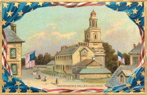 C1910 Philadelphia Pennsylvania Patriotic Flag Border Tuck 159 Postcard 25-11857