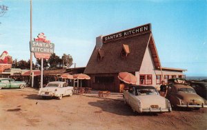 Santa Claus CA Santa's Kitchen Drive-In Restaurant Old Cars Postcard