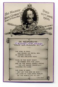 r1450 - King George V - In Memoriam - Our Gracious King - postcard