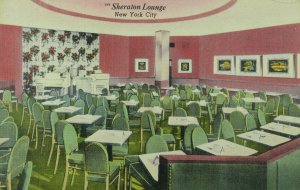 C.1930's-40's Inside View, The Sheraton Lounge, New York City Postcard F101