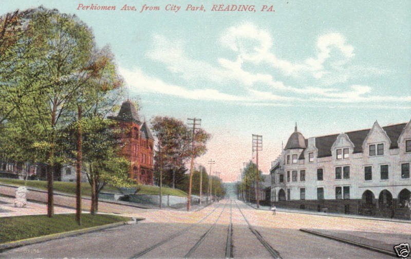 Postcard Perkiomen Ave from City Park Reading PA