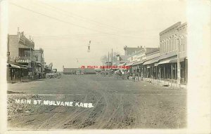 KS, Mulvane, Kansas, RPPC, Main Street, Business Section, Photo