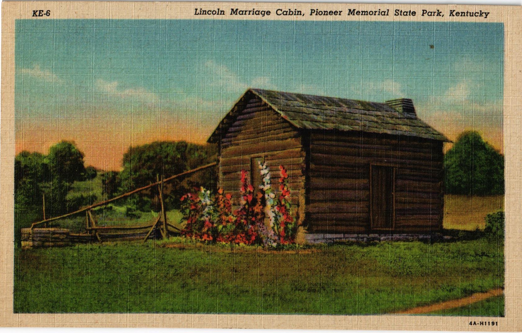 Lincoln Marriage Cabin Pioneer State Park Kentucky Hippostcard