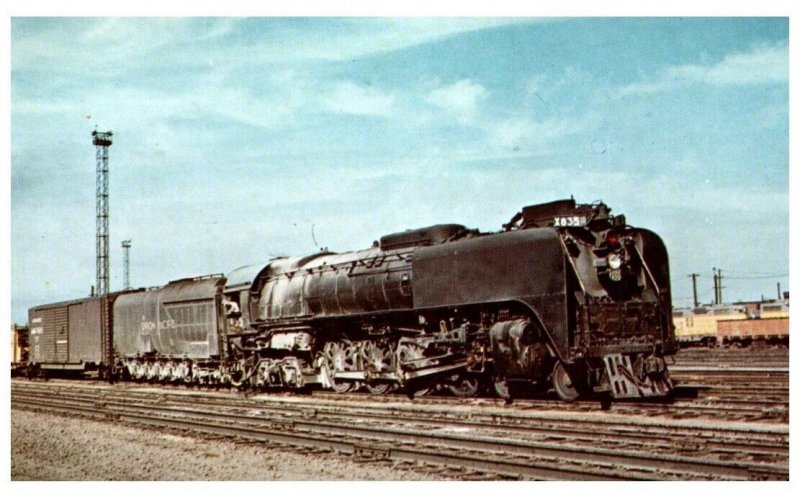 UNION PACIFIC 835 AT NORTH PLATTE,NEB,OCT 19,1955.VTG RAILROAD POSTCARD*B2 