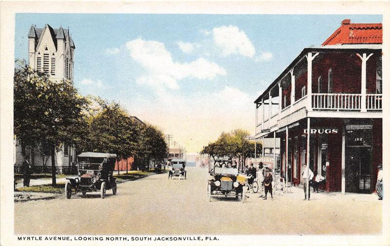Myrtle Avenue South Jacksonville Florida 1920c postcard
