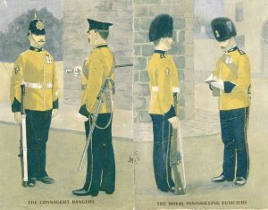 The Connaught Rangers 2x Gale & Polden Wartime WW1 Postcard s