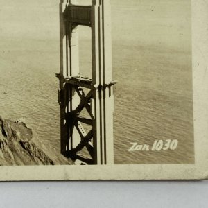 c.1930s Construction Marin Pier Golden Gate Bridge Tower San Francisco RPPC