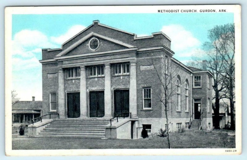 GURDON, Arkansas AR ~ METHODIST CHURCH ca 1920s Clark County Postcard 