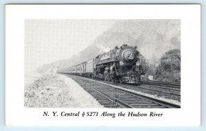 NEW YORK CENTRAL Steam Railroad Engine #5271 HUDSON RIVER c1960s  Postcard