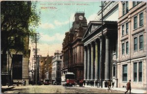 Canada Post Office and Bank of Montreal Quebec Vintage Postcard C062