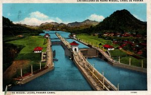 Panama Pedro Miguel Locks Panama Canal Vintage Postcard 08.90