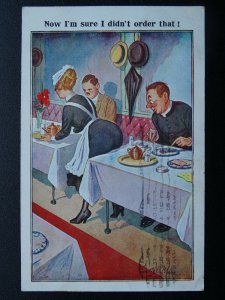 Donald McGill VICAR & WAITROSE I Didn't Order That!! c1930s Comic Postcard