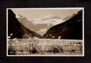 AB Lake Louise Victoria Glacier Mtns Alberta Canada Real Photo Postcard RPPC RP